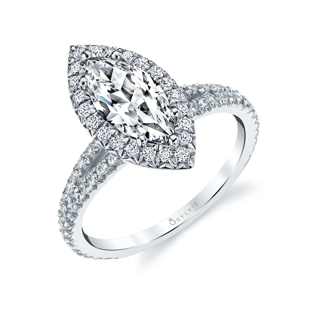 Marquise split sales shank ring