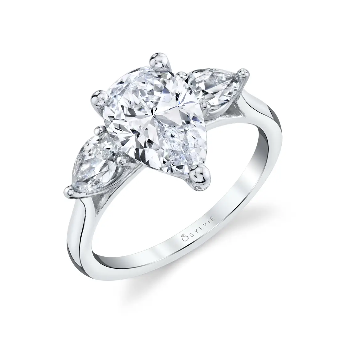 Pear Shaped 2.0 Ct Three Stone Engagement Ring Martine Sylvie