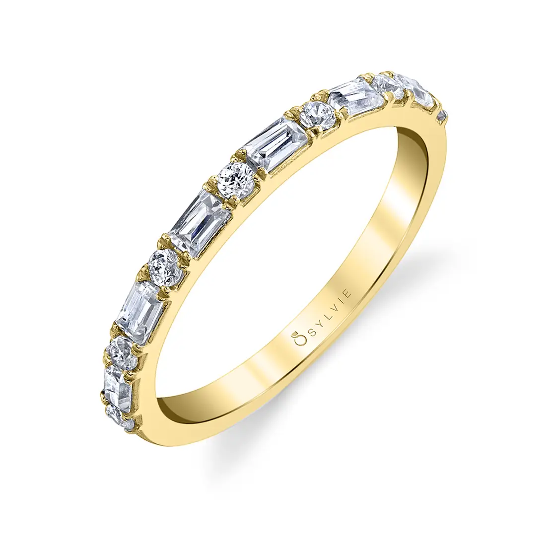 Stackable Baguette Wedding Band