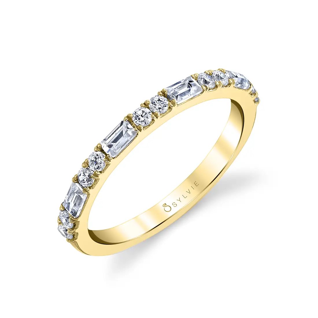 Stackable Baguette Wedding Band