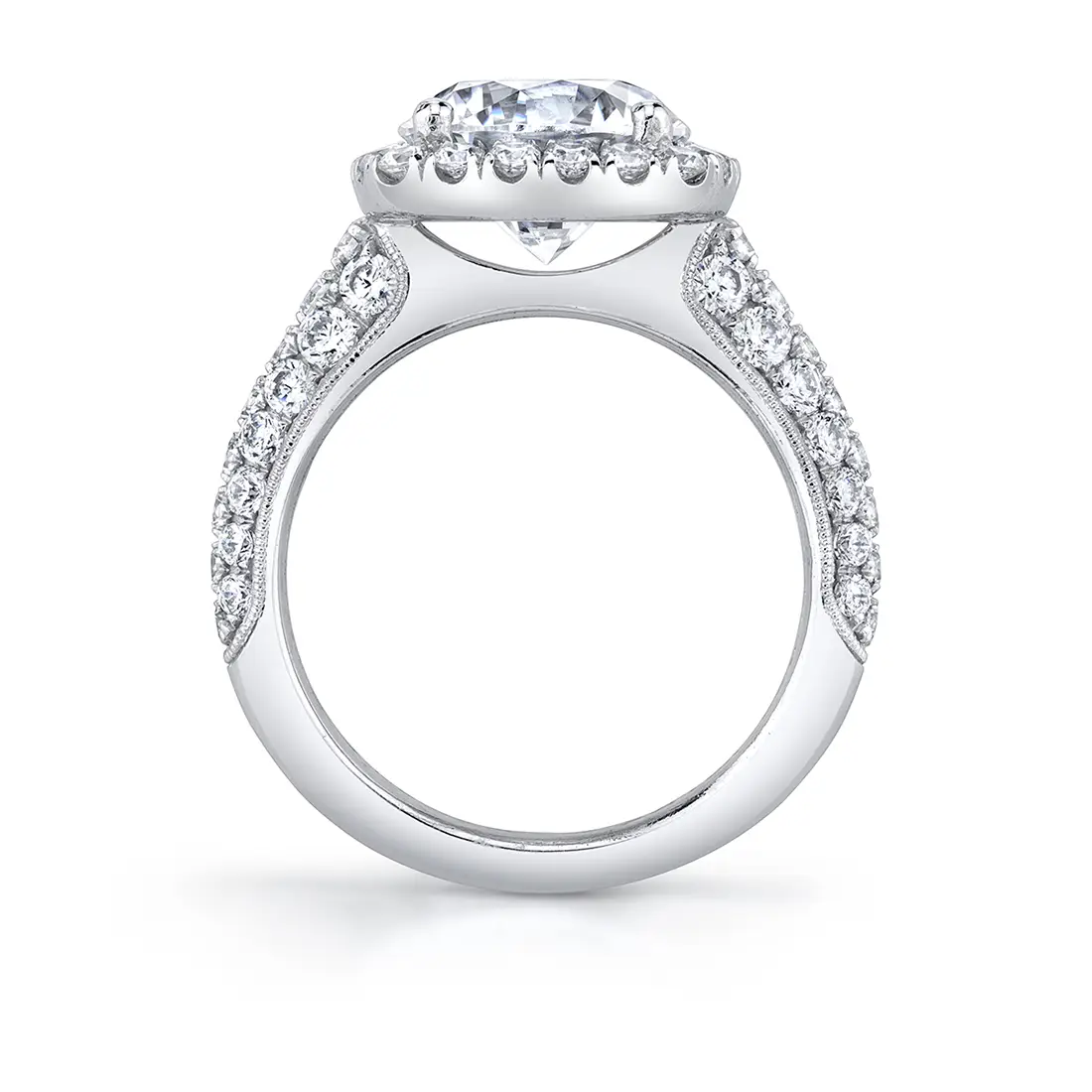 Profile Image of Cushion Halo Engagement Ring in White Gold - Amara