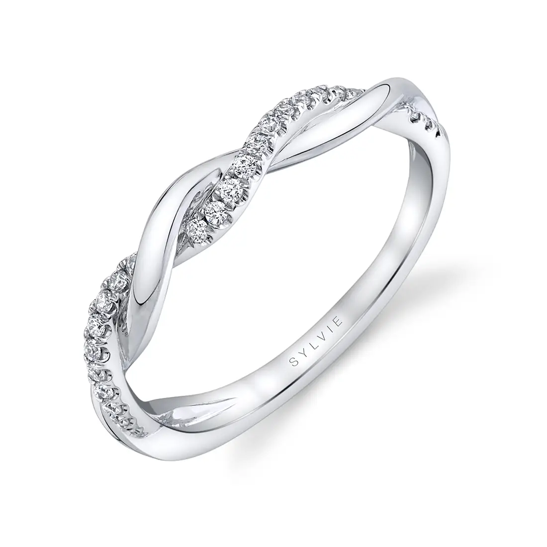 Round Cut Spiral Diamond Wedding Ring - Claire