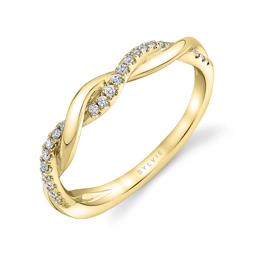 Round Cut Spiral Diamond Wedding Ring - Claire