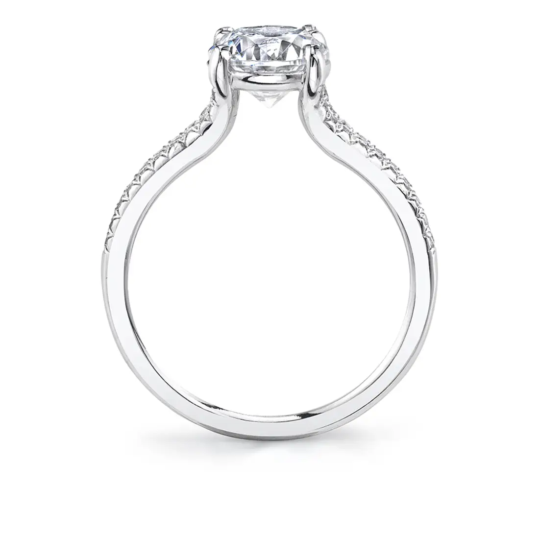 Round Cut Split Band Engagement Ring - Analia