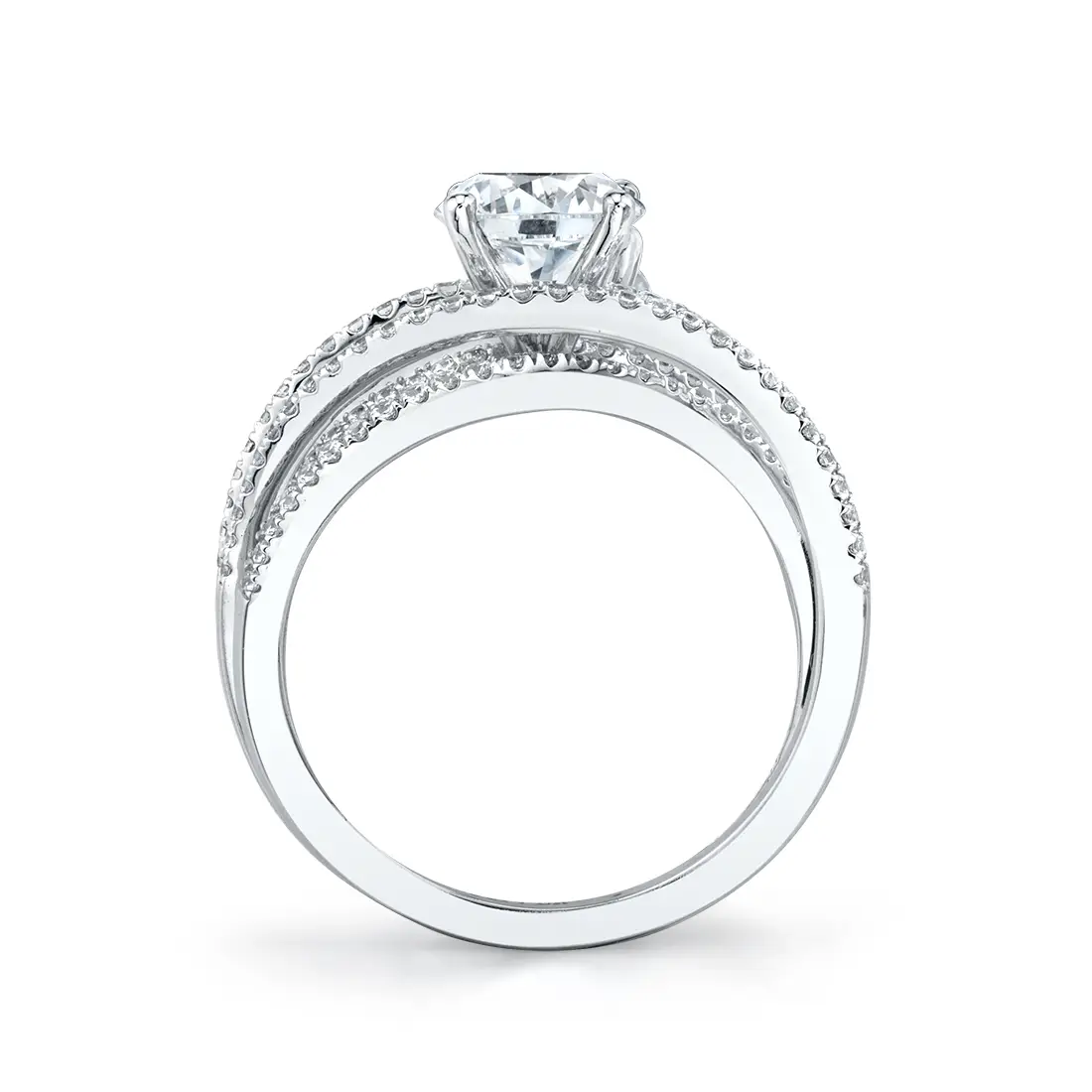 Round Cut Split Shank Engagement Ring - Hannah