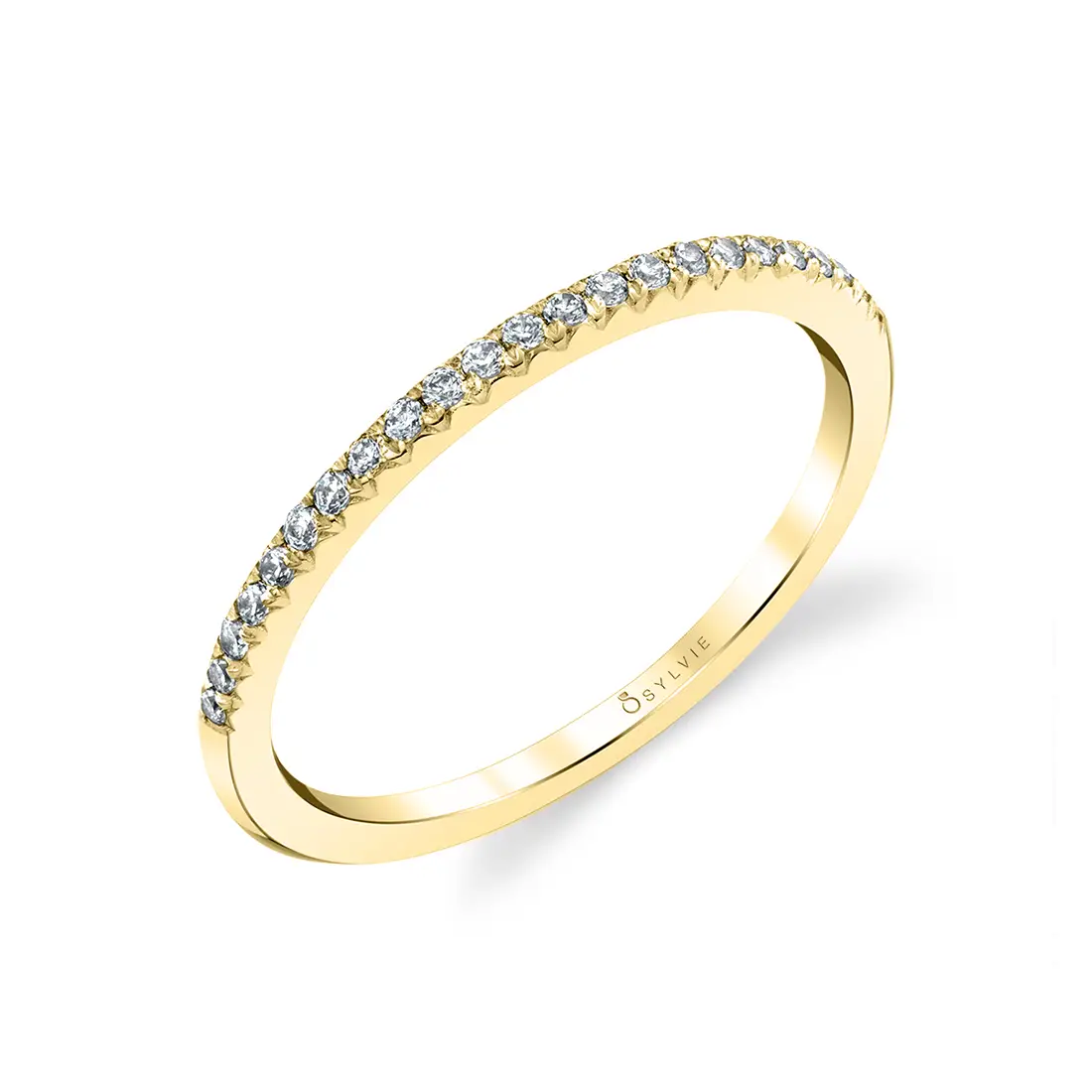 Round Cut Thin Wedding Band - Analia