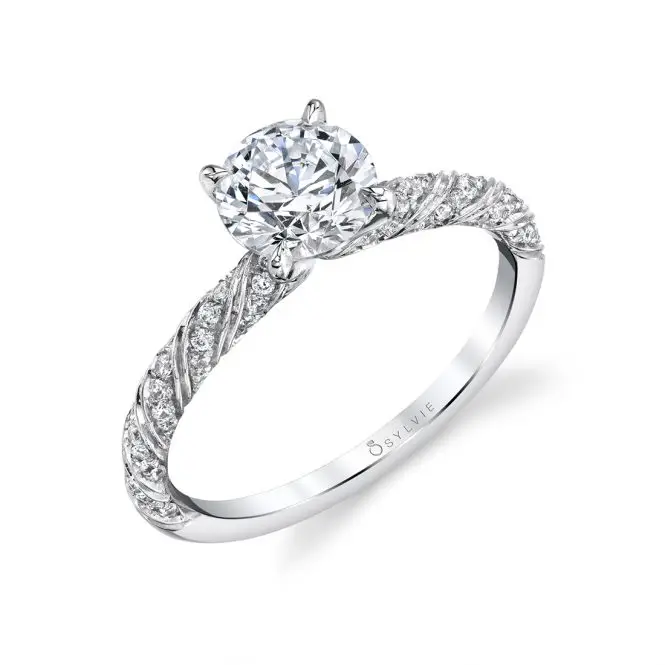 Unique Engagement Ring in white gold - Gianna