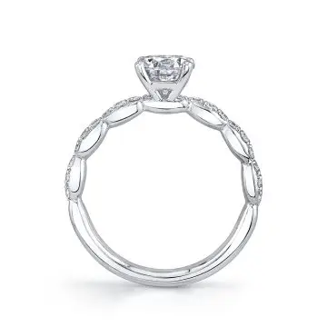 White Gold Round Cut Classic Engagement Ring - Chiara