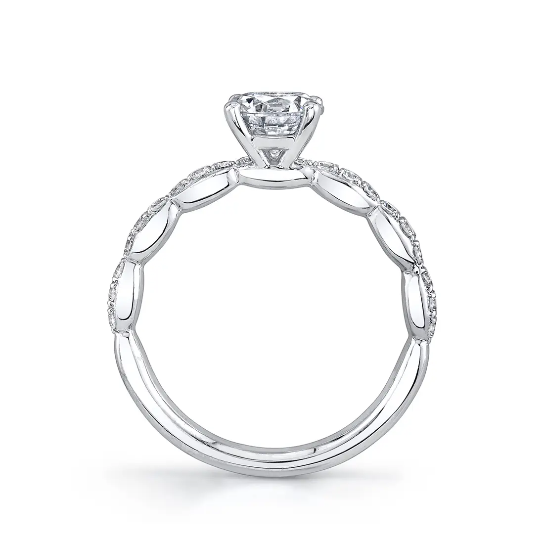 White Gold Round Cut Classic Engagement Ring - Chiara