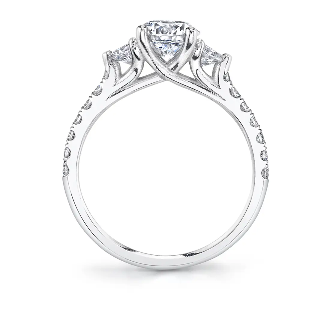Round Cut Three Stone Engagement Ring - Tatianna
