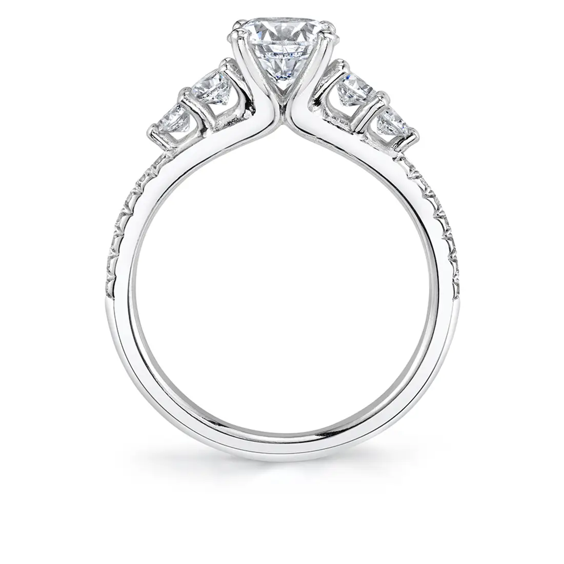 Round Cut 5 Stone Engagement Ring - Tamara