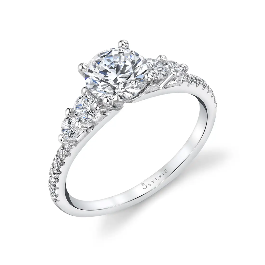 Round Cut 5 Stone Engagement Ring - Tamara