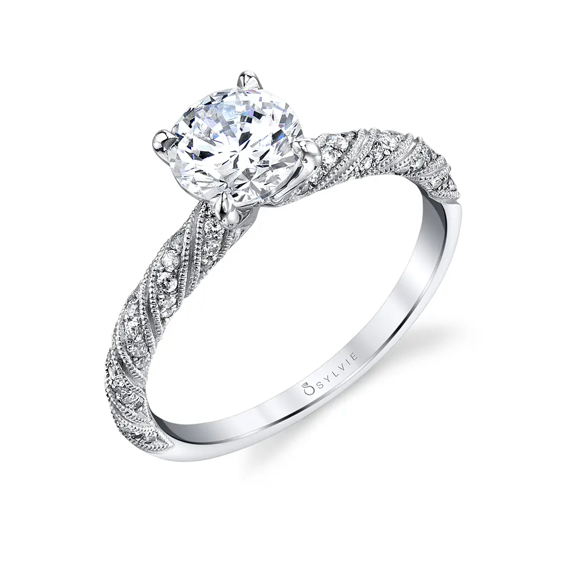 Round Cut Beautiful Unique Engagement Ring - Bella