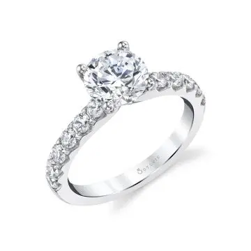 White Gold Classic Engagement Ring - Adoria