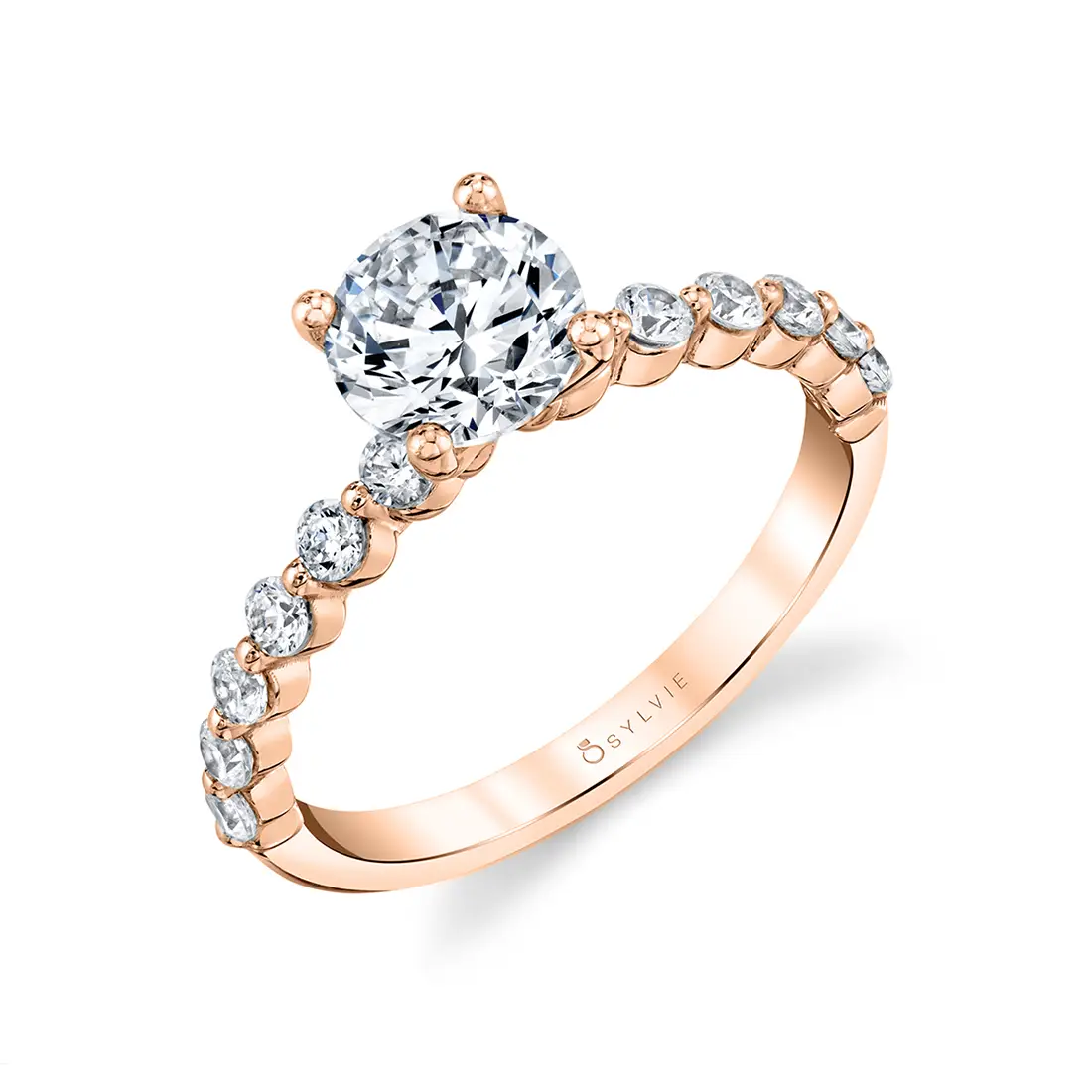 Delicate rose deals gold engagement ring