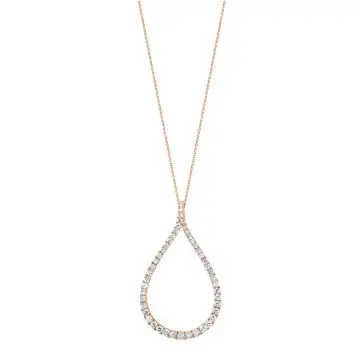 White Gold Diamond Hoop Necklace - .50 Carats