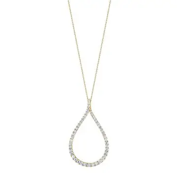 White Gold Diamond Hoop Necklace - .50 Carats