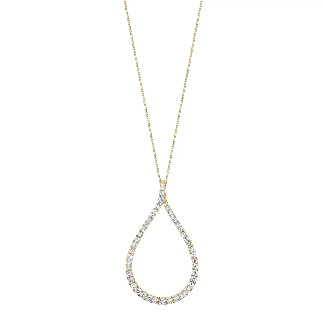 White Gold Diamond Hoop Necklace - .50 Carats - Lifestyle Image - Lifestyle Image