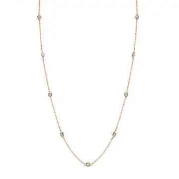 White Gold Diamonds by the Yard Necklace - .30 Carats