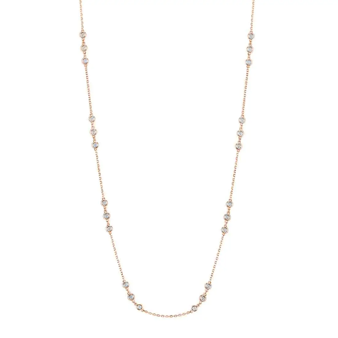 Kesslers 2ct. t.w. Diamond By The Yard Necklace in 14K Yellow and White Gold  DPENM339376 - Kesslers Diamonds