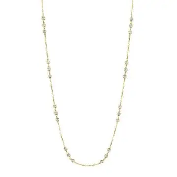 White Gold Diamonds by the Yard Necklace - 1.60 Carats
