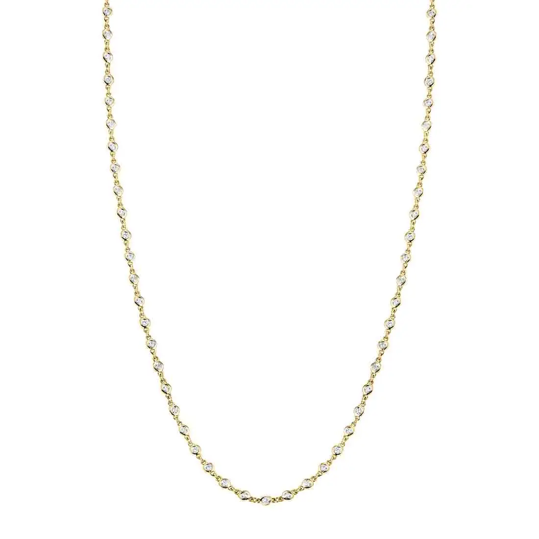 White Gold Diamonds by the Yard Necklace - 1.40 Carats