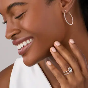 White Gold Unique Diamond Hoop Earrings