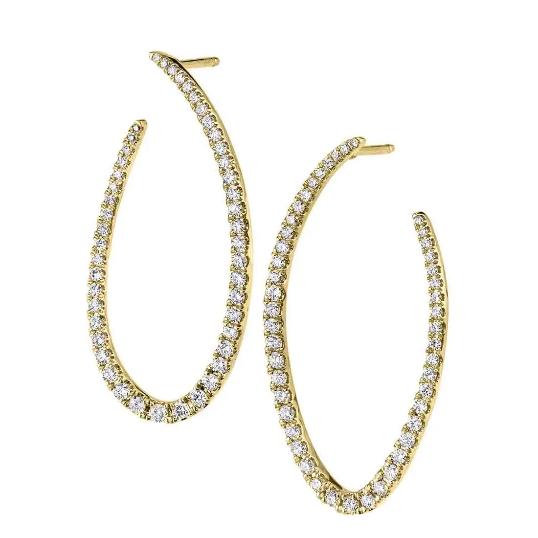 Unique Diamond Hoop Earrings