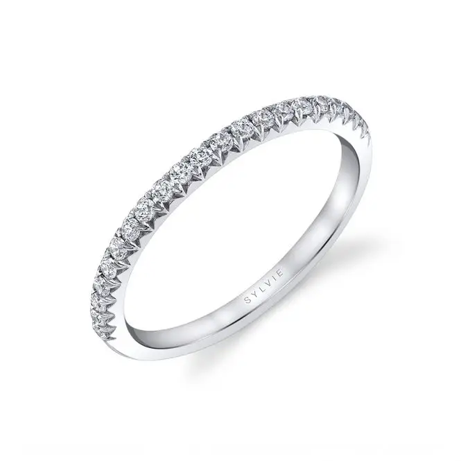 Profile Image of 3 Stone Engagement Ring with Pear Side Stones in White Gold - Vanna