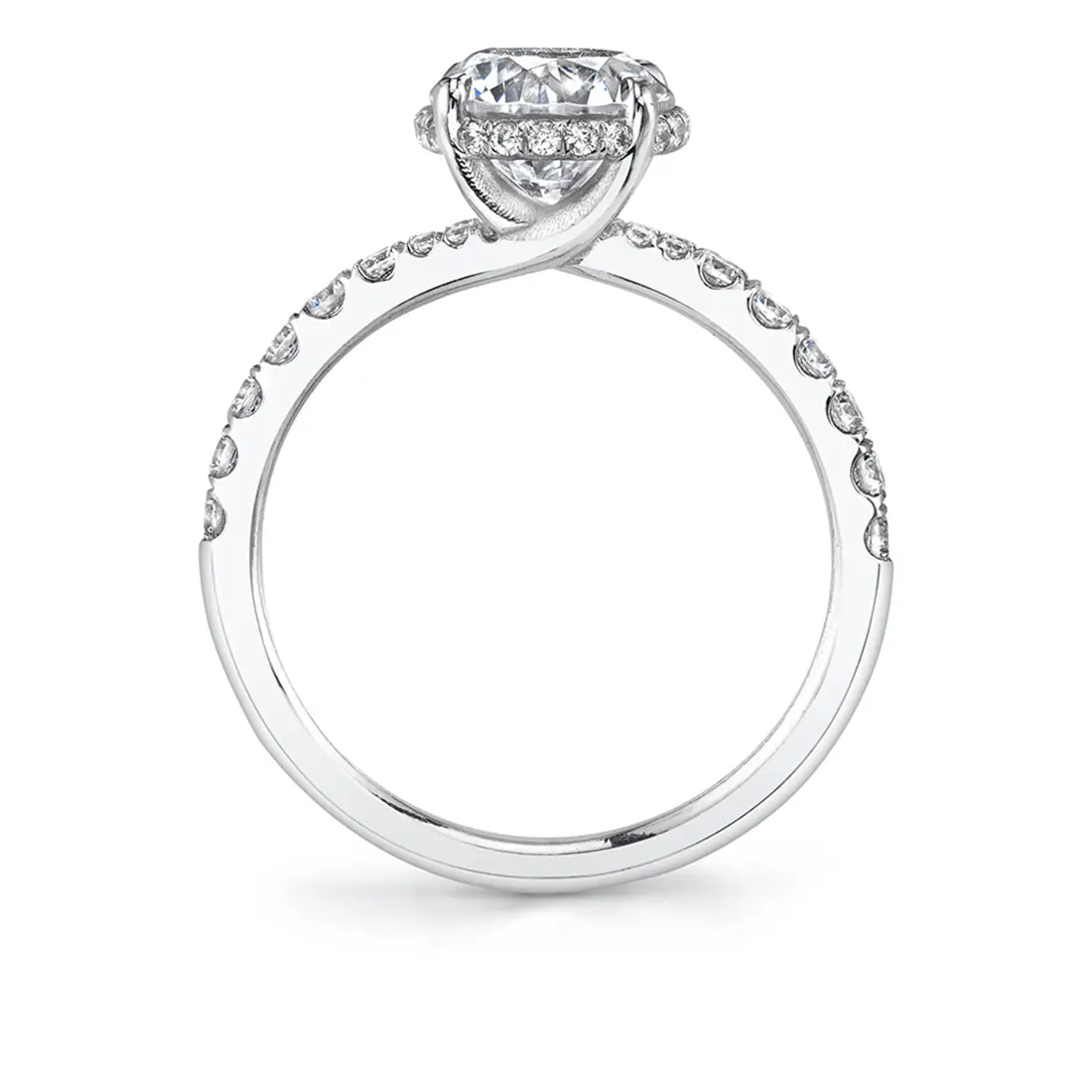Round Cut Engagement Hidden Halo Ring - Xenia