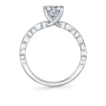 White Gold Modern Engagement Ring - Darcy