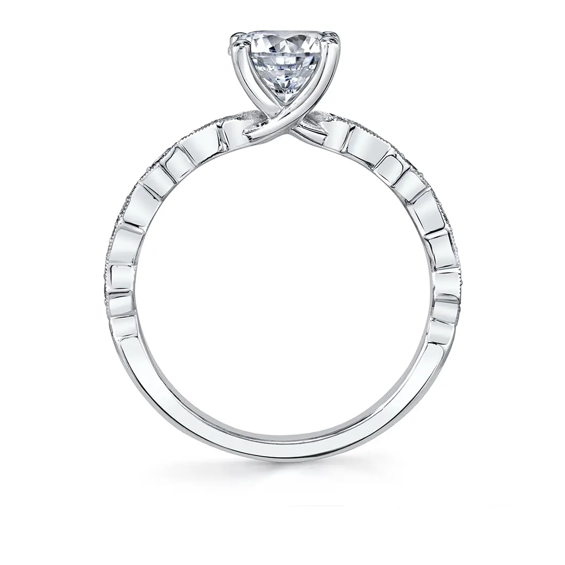 Profile view of a Modern Engagement Ring - Darcy