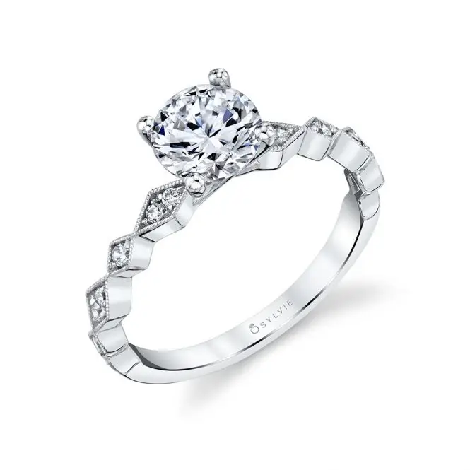 Profile view of a Modern Engagement Ring - Darcy