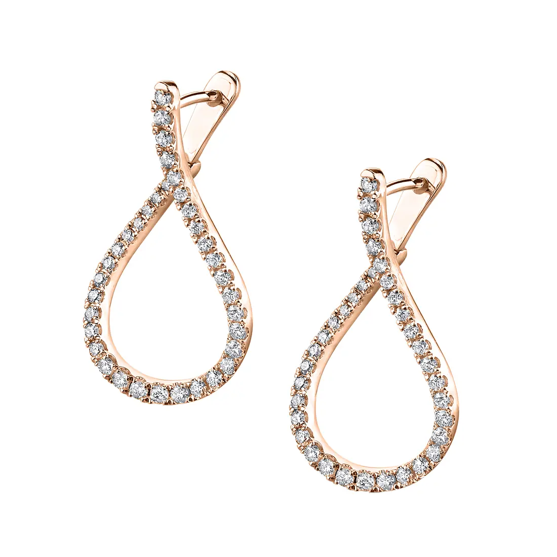 White Gold Unique Diamond Hoop Earrings - 1.00 Carat - Lifestyle Image - Lifestyle Image