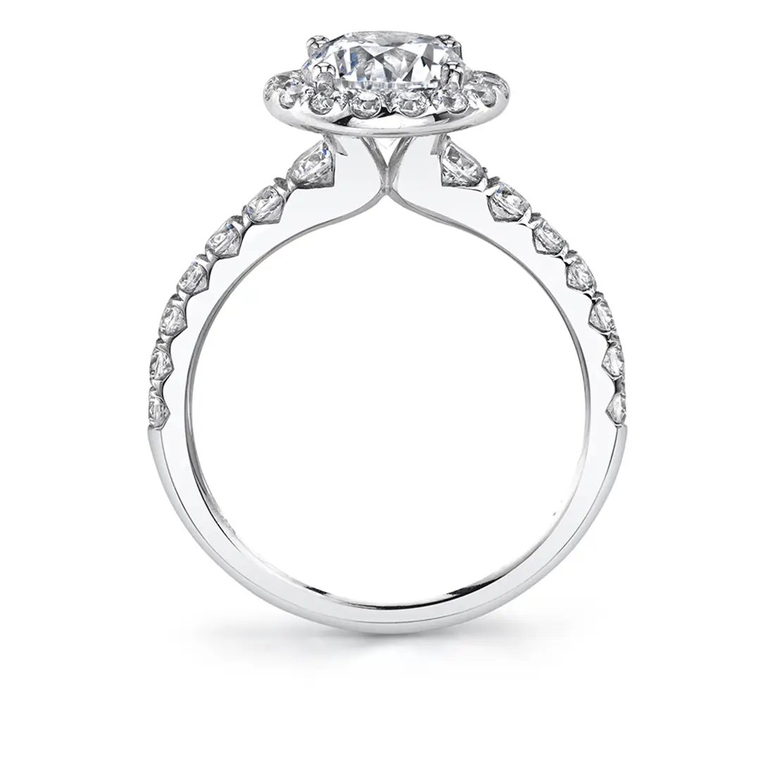 Round Cut Halo Engagement Ring - Sasha