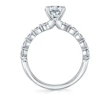 White Gold Round Cut Single Prong Engagement Ring 0.50 Ct. - Karol