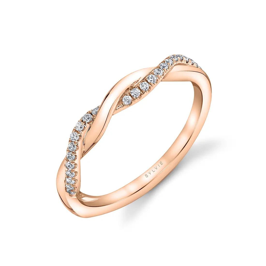 Spiral Wedding Band in Rose Gold