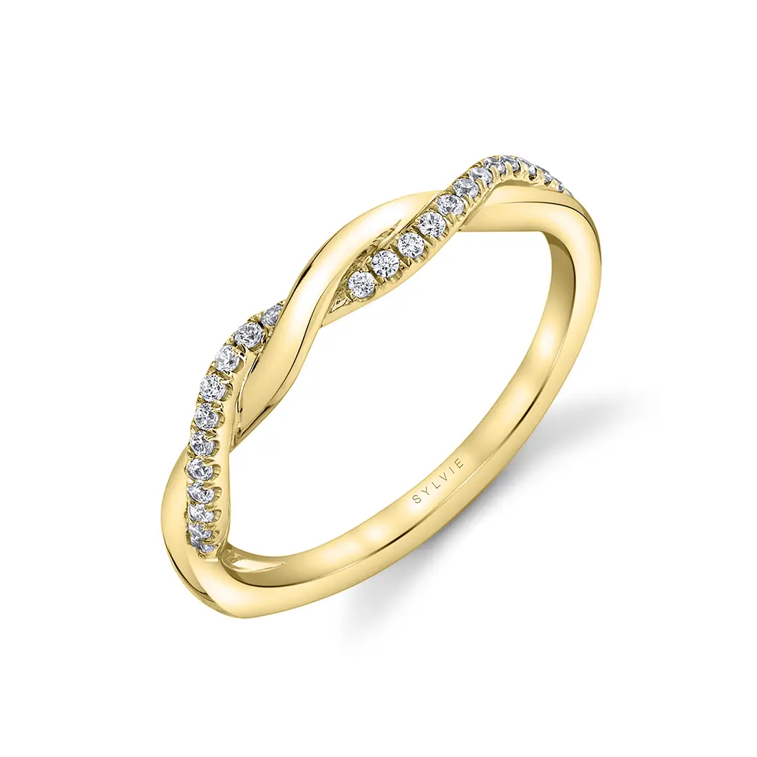 Spiral Wedding Band in Yellow Gold