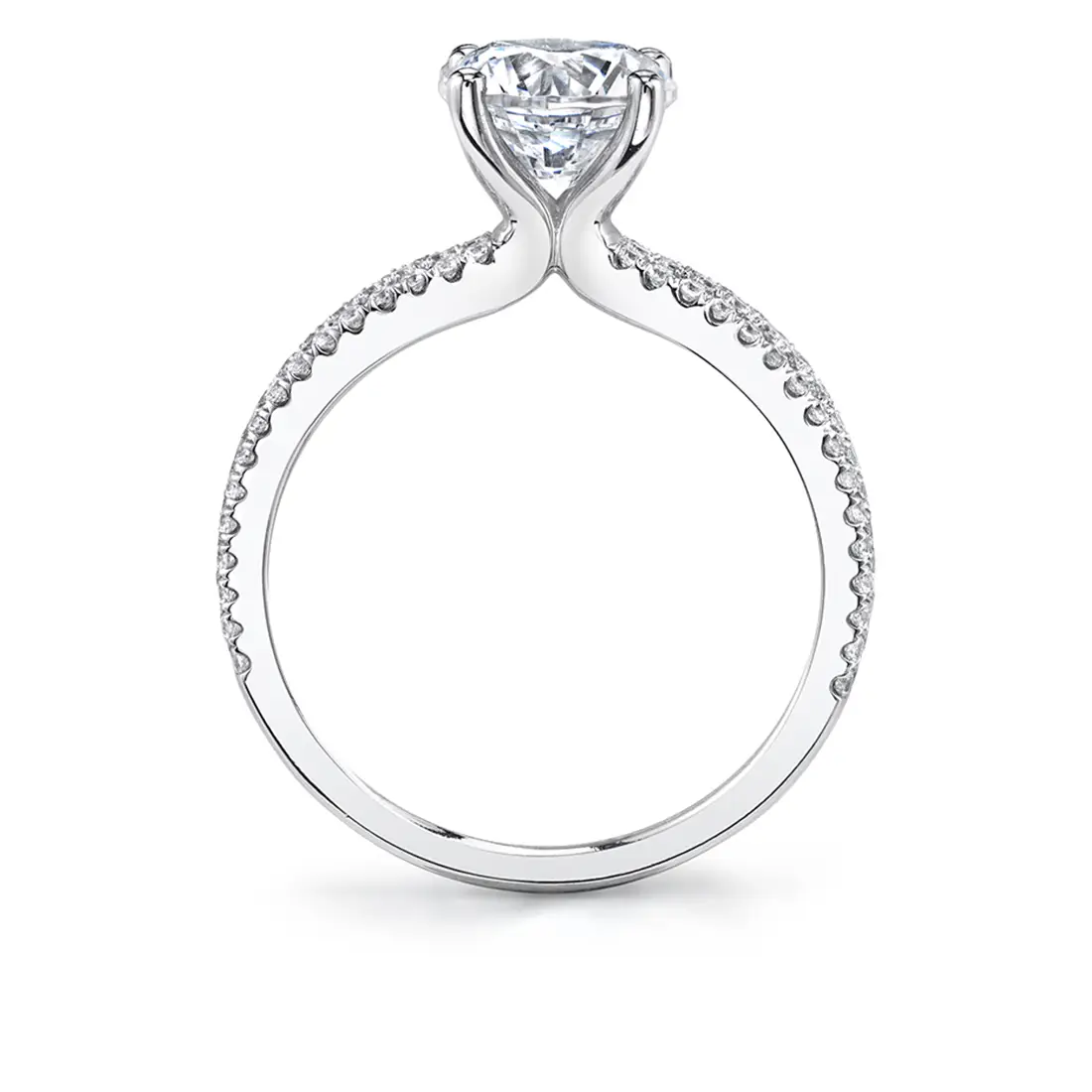 Round Cut Split Band Engagement Ring - Amalia