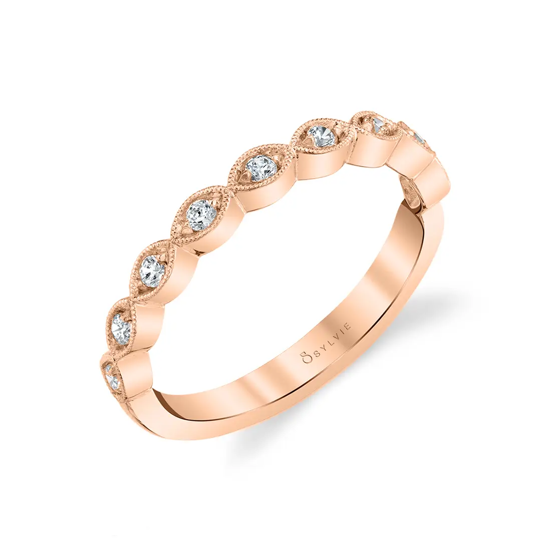 Stackable Diamond Ring in Rose Gold