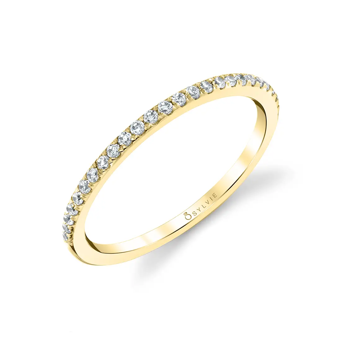 Round Cut Thin Diamond Band - Halle