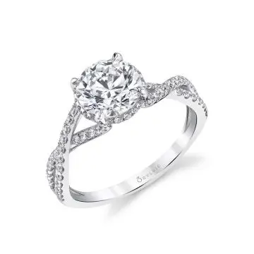 Split Shank Pave Diamond Engagement Ring (0.50 carat)