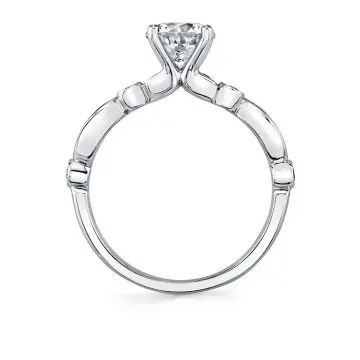 White Gold Unique Engagement Ring - Maya