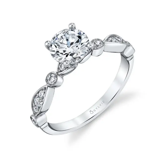 Side View of Unique Engagement Ring - Maya - Sylvie
