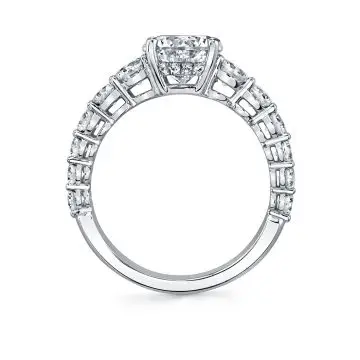White Gold Engagement Ring with Wide Band - Ingrid