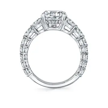 White Gold Engagement Ring with Extra Wide Band - Lavinia