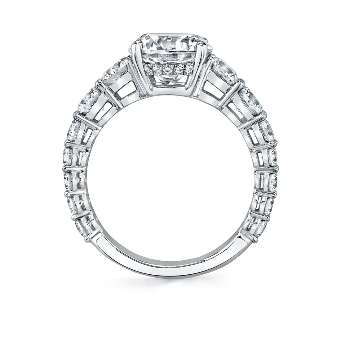 White Gold Engagement Ring with Extra Wide Band - Lavinia