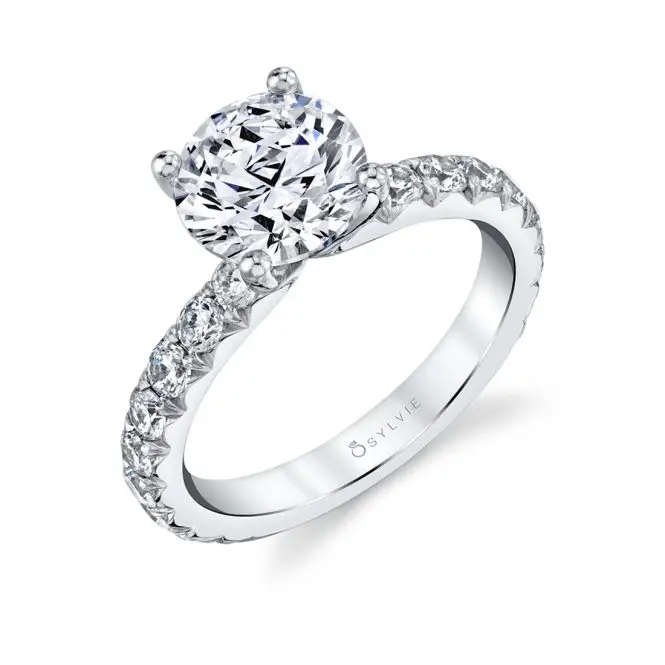 side view of a Wide Band Engagement Ring - Marlise