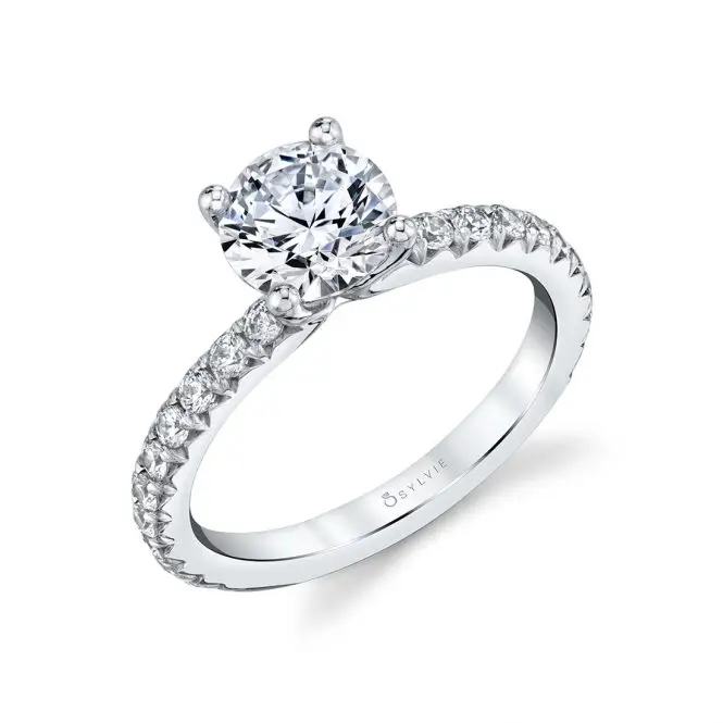 Side view of classic engagement ring - Vanessa