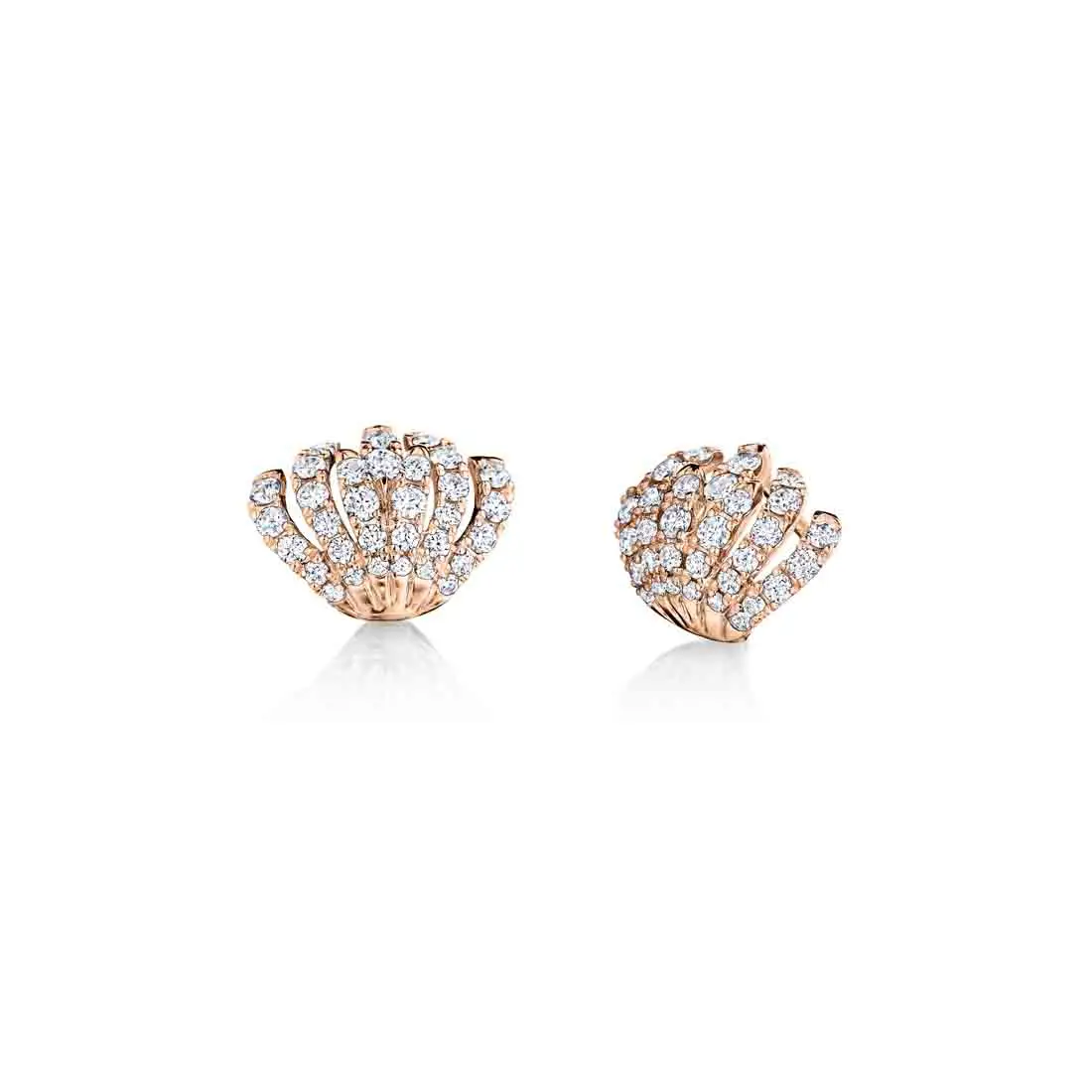 White Gold Diamond Cuff Earrings